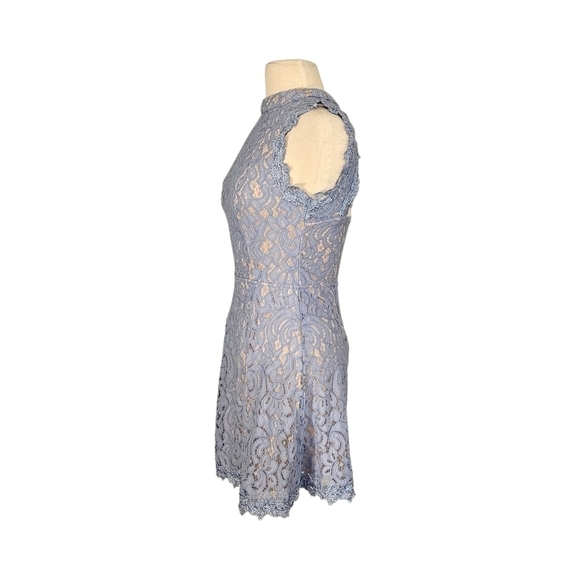 Francesca's Periwinkle Blue Lace Open Back Tea Dress - Picture 3 of 8